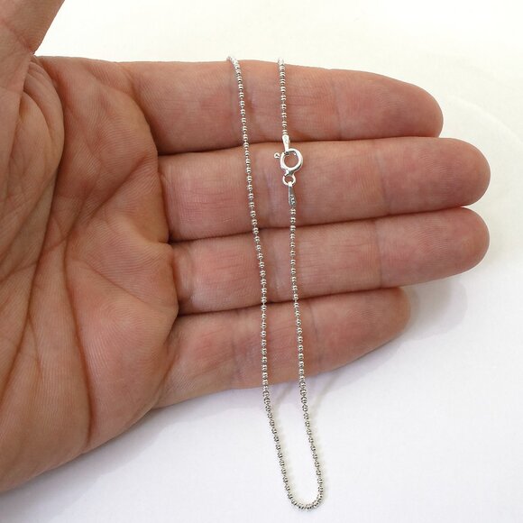 NEW 925 Silver Bead Chain, Delicate Stackable Layered Ball Necklace Gift For Her - Picture 6 of 7